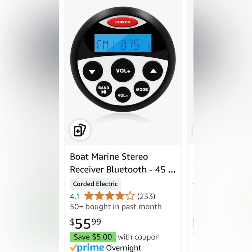 Boat Marine Stereo Receiver with Bluetooth